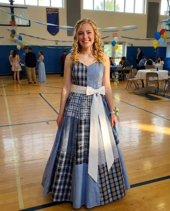 They Mocked the Dress I Made From My Father’s Old Work Shirts — Until the Principal Revealed the Truth About the Man Behind It