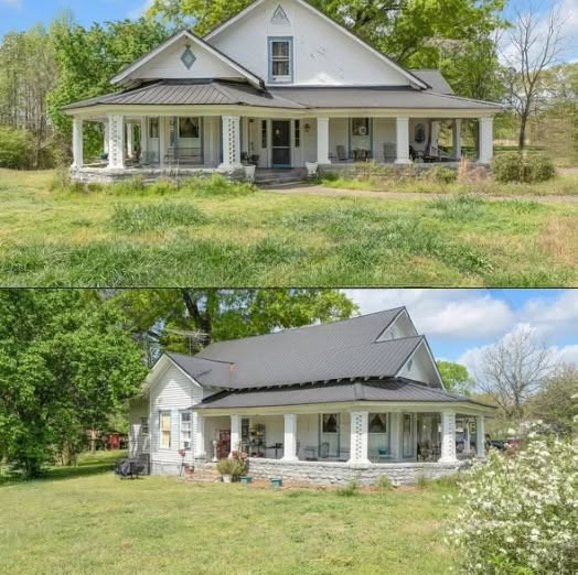 Historic Early 1900s 4-Bedroom Country Home on 9 Acres: A Spacious Property With Land, Barn, and Fruit Trees