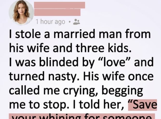 THE MESSAGE THAT SAVED ME FROM A LIFE I STOLE: HOW A SINGLE WARNING FROM THE WOMAN I BETRAYED SHATTERED MY ILLUSIONS, EXPOSED THE TRUTH ABOUT THE MAN I THOUGHT I WON, AND FORCED ME TO WALK AWAY BEFORE I LOST MYSELF COMPLETELY